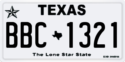 TX license plate BBC1321