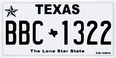 TX license plate BBC1322