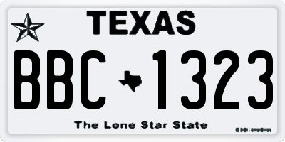 TX license plate BBC1323