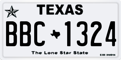 TX license plate BBC1324