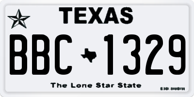 TX license plate BBC1329