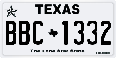 TX license plate BBC1332