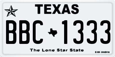 TX license plate BBC1333