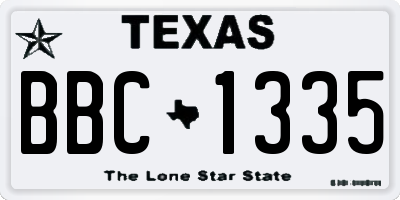 TX license plate BBC1335