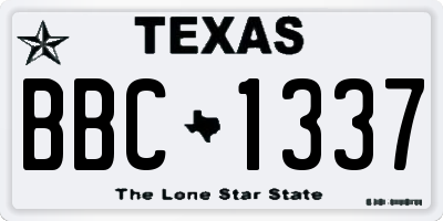 TX license plate BBC1337