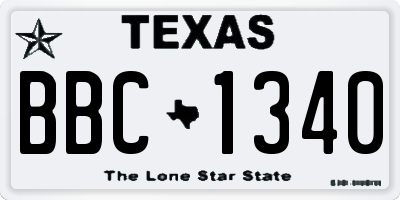 TX license plate BBC1340