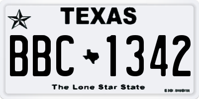 TX license plate BBC1342