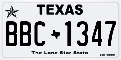 TX license plate BBC1347