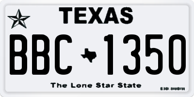 TX license plate BBC1350