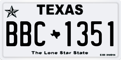 TX license plate BBC1351