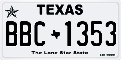 TX license plate BBC1353