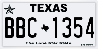 TX license plate BBC1354
