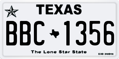 TX license plate BBC1356