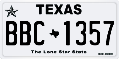 TX license plate BBC1357