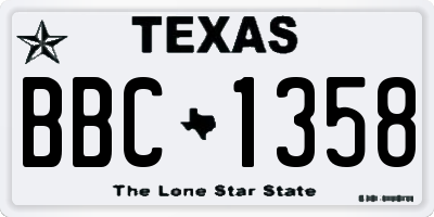 TX license plate BBC1358