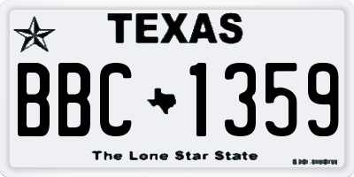 TX license plate BBC1359