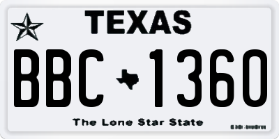 TX license plate BBC1360