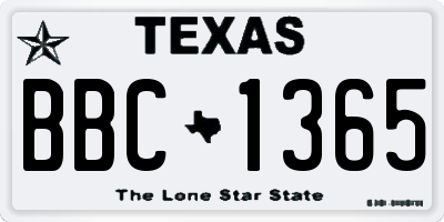 TX license plate BBC1365