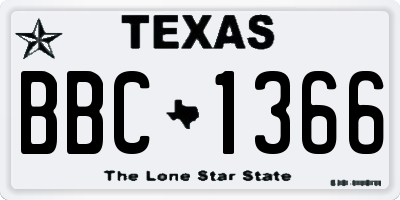 TX license plate BBC1366