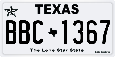TX license plate BBC1367