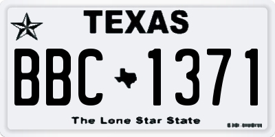 TX license plate BBC1371