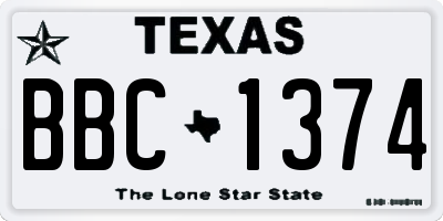 TX license plate BBC1374