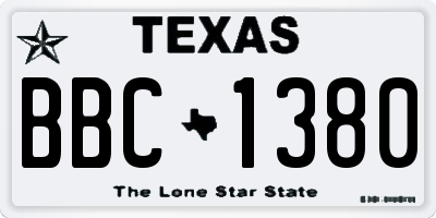 TX license plate BBC1380