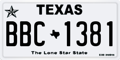 TX license plate BBC1381