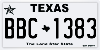 TX license plate BBC1383
