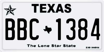 TX license plate BBC1384