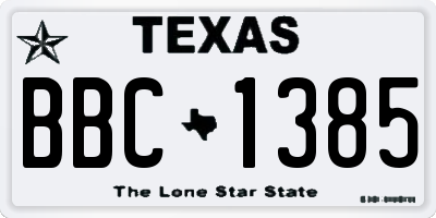 TX license plate BBC1385