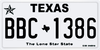 TX license plate BBC1386