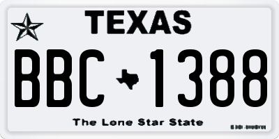 TX license plate BBC1388