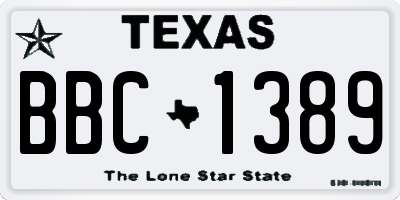 TX license plate BBC1389