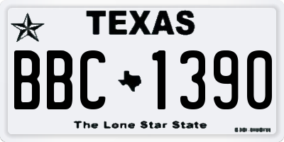 TX license plate BBC1390
