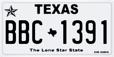 TX license plate BBC1391