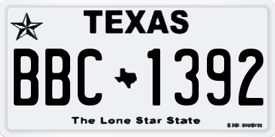 TX license plate BBC1392