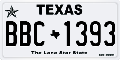 TX license plate BBC1393