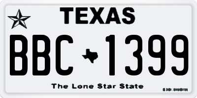 TX license plate BBC1399