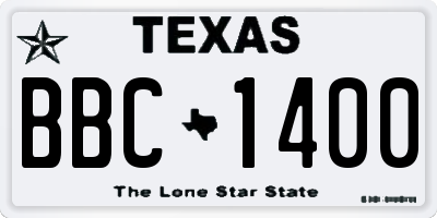 TX license plate BBC1400