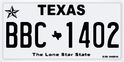 TX license plate BBC1402