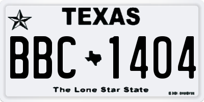 TX license plate BBC1404