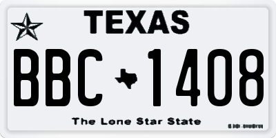 TX license plate BBC1408