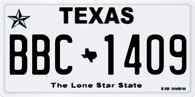 TX license plate BBC1409