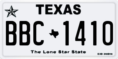 TX license plate BBC1410