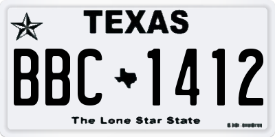 TX license plate BBC1412