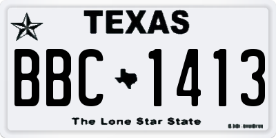TX license plate BBC1413