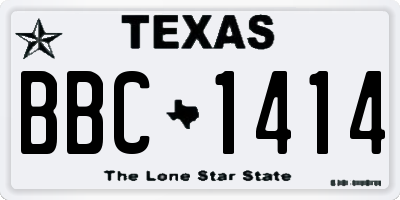 TX license plate BBC1414