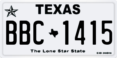 TX license plate BBC1415