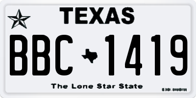 TX license plate BBC1419